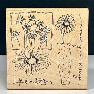 Life is in Bloom Count Your Blessings Rubber Mounted Stamp # JB3301 PrintWorks‎